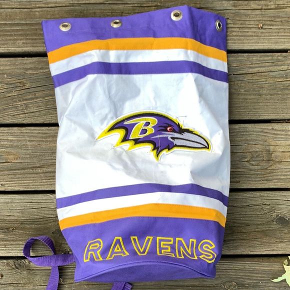 Baltimore Ravens Bag Backpack Gym Bag NO DRAWSTRING Canvas Embroidered NFL - Picture 1 of 11